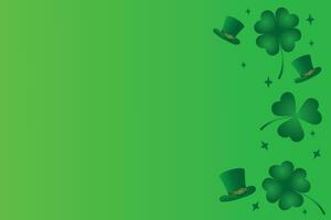 The green background of St. Patrick for holiday congratulations. The celebration of St. Patrick's Day, beer festival, Irish traditions. Vector illustration.