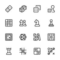 Puzzle Quiz game icon, Chess, Tic tac toe, ludo, carrom, vector set design with Editable Stroke. Line, Solid, Flat Line, thin style and Suitable for Web Page, Mobile App, UI, UX design