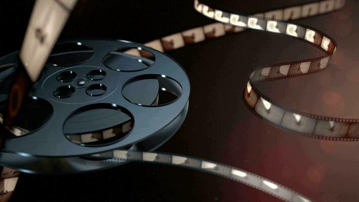 Film Reel Moves Horizontally with Empty Frame in the Middle. Stock Video -  Video of flash, media: 186389165