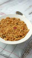 bulgur rice with tomato on a plate , video