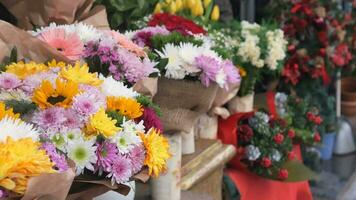 bloem winkel in Istanbul, bloem Scherm voor verkoop Bij straat winkel , video