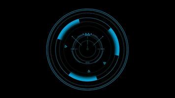 ficção científica futurista hud círculo interfaces digital exibição tela, oi-tech holograma botão, carregando, alvo, Alto tecnologia conceito elemento com alfa canal. video
