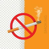 Vector Illustration of realistic no smoking red sign