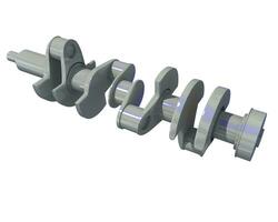 Engine Crankshaft 3D rendering on white background photo