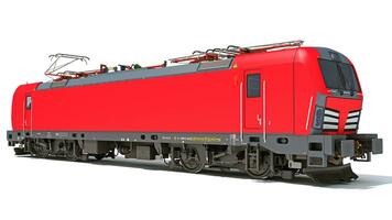 Locomotive Train 3D rendering on white background photo