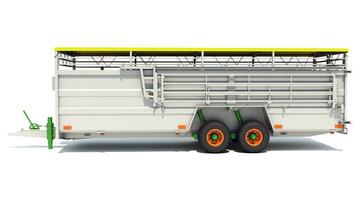 Cattle Animal Transporter Trailer 3D rendering on white background photo