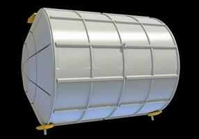 Service Module of ISS International Space Station 3D rendering on black background photo