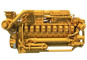 Marine Propulsion Engine 3D rendering on white background photo