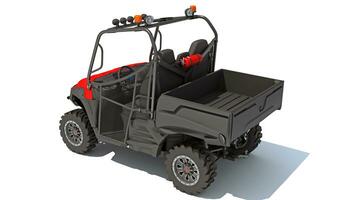 UTV Utility Vehicle 3D rendering on white background photo