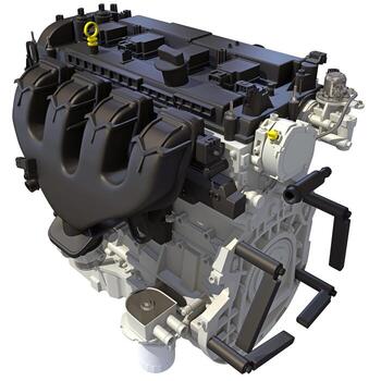 Car Engine 3D rendering on white background photo