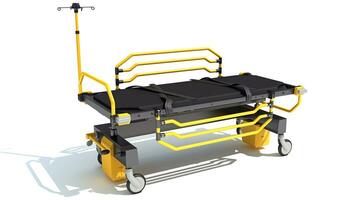 Medical Stretcher Trolley 3D rendering on white background photo