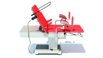 Gynecological Operating Table 3D rendering on white background photo