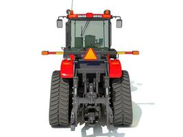 Farm Tractor 3D rendering on white background photo