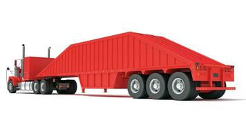 Truck with Bottom Dump Trailer 3D rendering photo