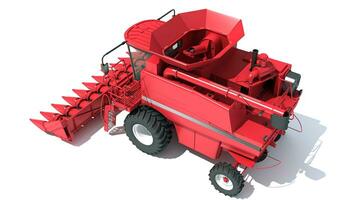 Combine Harvester farm equipment 3D rendering on white background photo