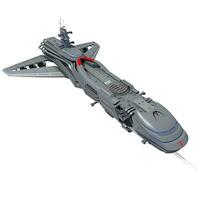 Spaceship 3D rendering on white background photo