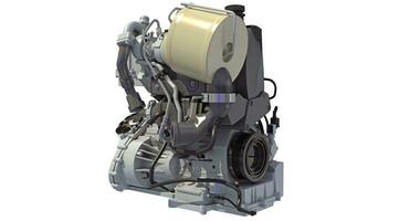 Car Engine 3D rendering on white background photo