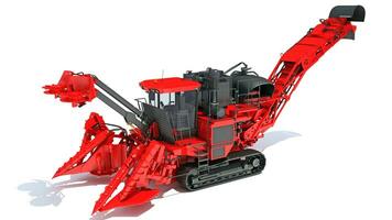 Sugar Cane Harvester 3D rendering on white background photo