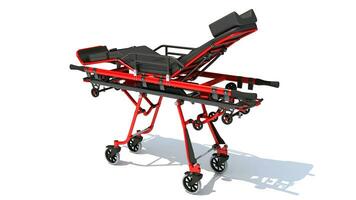 Medical Stretcher Trolley 3D rendering on white background photo