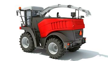 Combine Harvester 3D rendering on white background photo