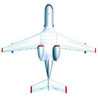 Aircraft 3D rendering airplane on white background photo