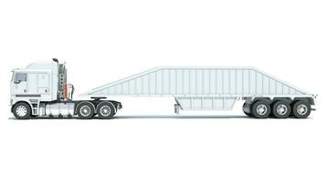 camión con fondo tugurio remolque 3d representación en blanco antecedentes foto