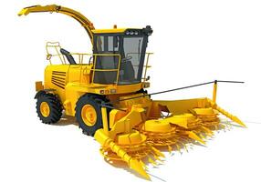 Combine Harvester 3D rendering on white background photo