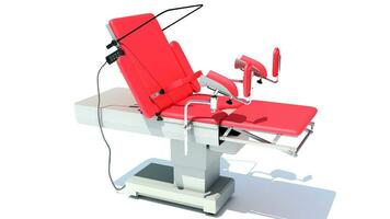 Gynecological Operating Table 3D rendering on white background photo