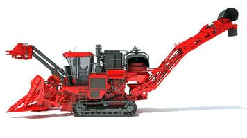 Sugar Cane Harvester 3D rendering on white background photo