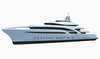 Luxury Yacht 3D rendering on white background photo