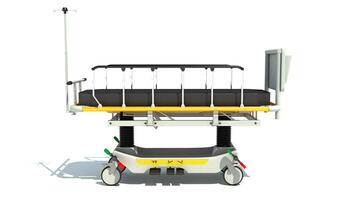 Medical Stretcher Trolley 3D rendering on white background photo