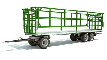 Farm Trailer 3D rendering on white background photo