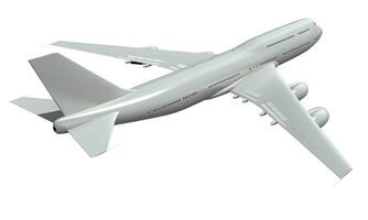 Aircraft 3D rendering airplane on white background photo