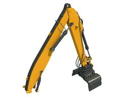 Backhoe Loader Attachment heavy construction machinery 3D rendering on white background photo