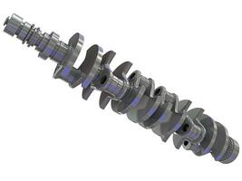 V12 Engine Crankshaft 3D rendering on white background photo