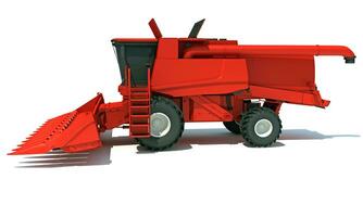 Farm Combine Harvester 3D rendering on white background photo