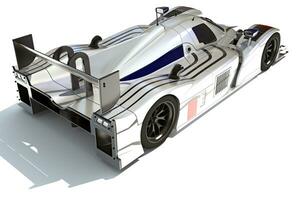 Race Car 3D rendering on white background photo