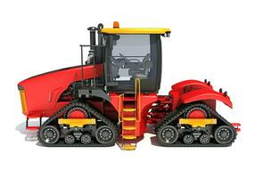 Farm Tractor 3D rendering on white background photo