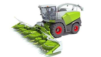 Combine Harvester 3D rendering on white background photo