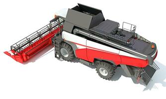 Combine Harvester 3D rendering on white background photo