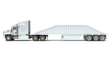 camión con fondo tugurio remolque 3d representación en blanco antecedentes foto
