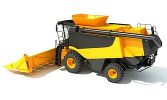 Farm Combine Harvester 3D rendering on white background photo