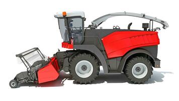 Combine Harvester 3D rendering on white background photo