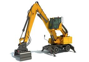 Material Handler heavy construction machinery 3D rendering on white background photo