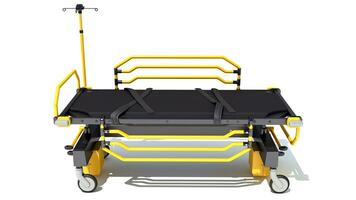 Medical Stretcher Trolley 3D rendering on white background photo