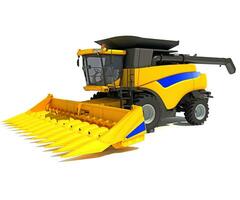 Combine Harvester farm equipment 3D rendering on white background photo