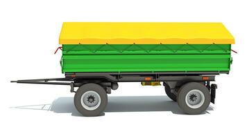 Farm Trailer 3D rendering on white background photo