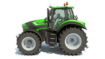 Farm Tractor 3D rendering on white background photo