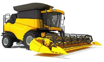 Farm Combine Harvester 3D rendering on white background photo