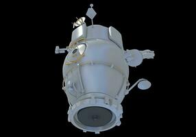 Service Module of ISS International Space Station 3D rendering on black background photo